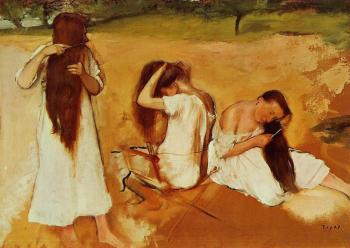埃德加 德加 Three Women Combing Their Hair
